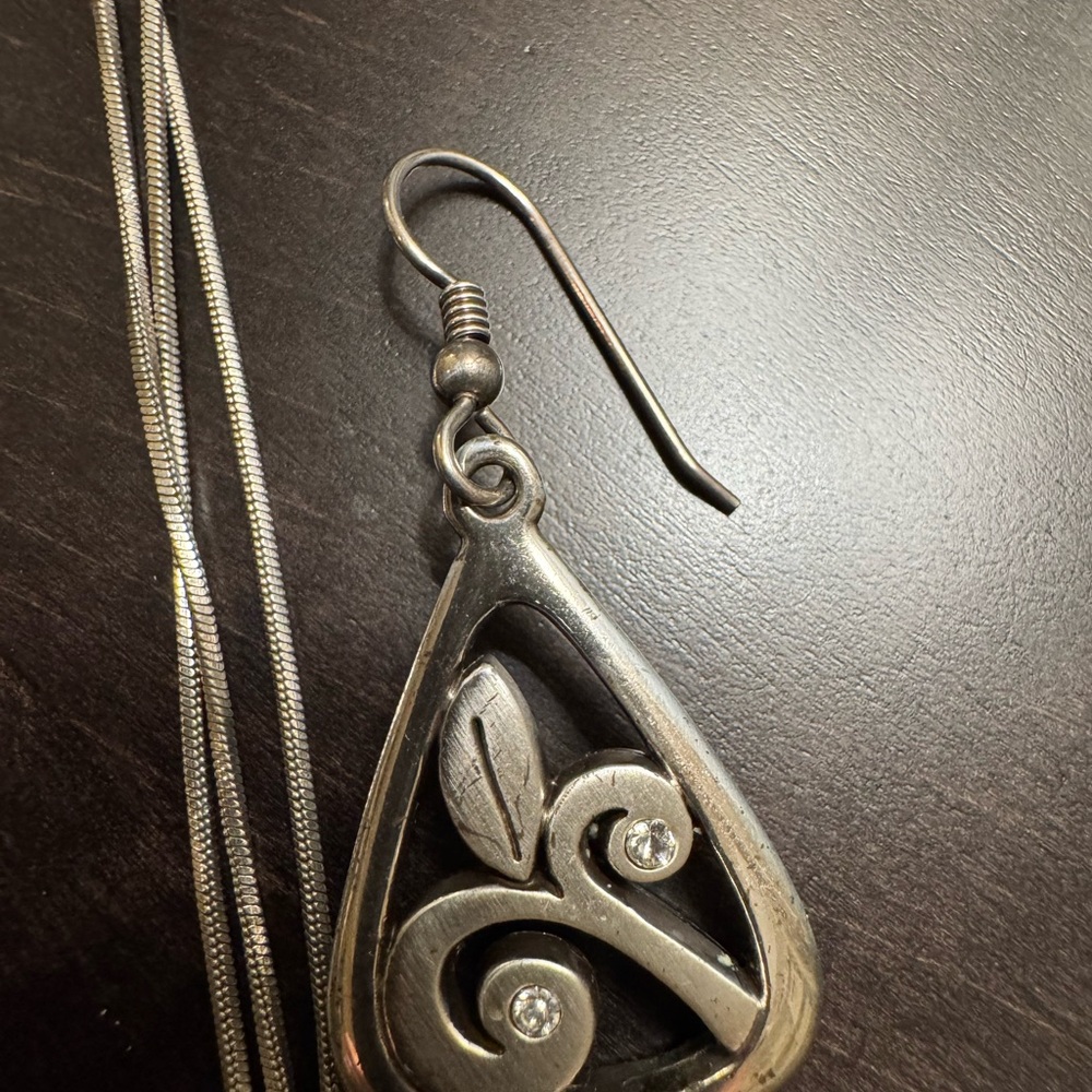 Brighton Silver-Tone Leaf Swirl Necklace & Earring Set - Silver - Picture 5 of 6
